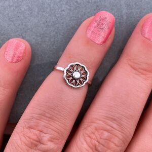 Sterling Silver Toe Ring 925 Mandala Flower Adjustable Open, USA Seller